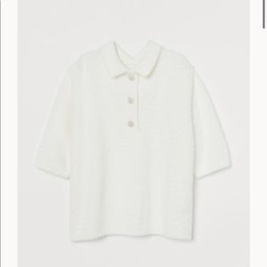 Sale! H&M Rhinestone-button Fluffy Top